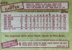 1985 Joe Carter Topps RC #684-MT (OS11)