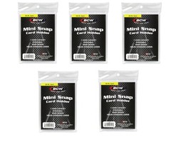 (5 Pack) BCW Mini Snap Tite Card Holders Stackable Standard Size Archival Safe