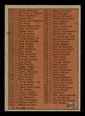 1972 Topps Baseball #604 6th Series Checklist (657-787) EX/MT *d3