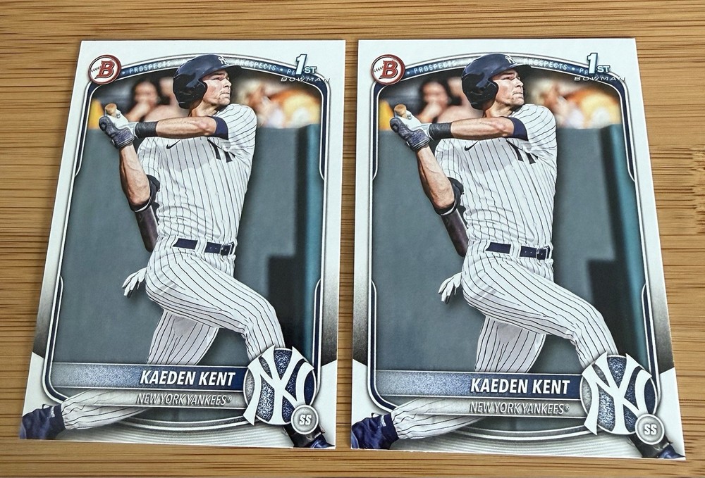 2025 1st Bowman 2 card lot Kaeden Kent – BD-65 Yankees