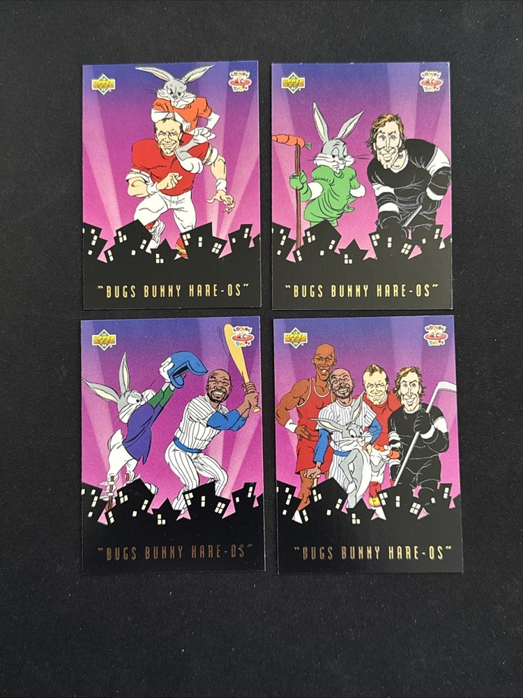 1993 Upper Deck Looney Tunes BBH-1 ,2, 4, 5 Jordan, Montana, Jackson, Gretzky