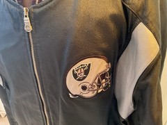 Oakland Los Angeles Raiders Leather Jacket NFL VTG G-III CARL BANKS Sz XXLT