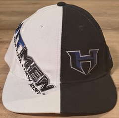 Vintage 2001 NY NJ Hitmen XFL Snapback Hat Split Black White NOS Cap