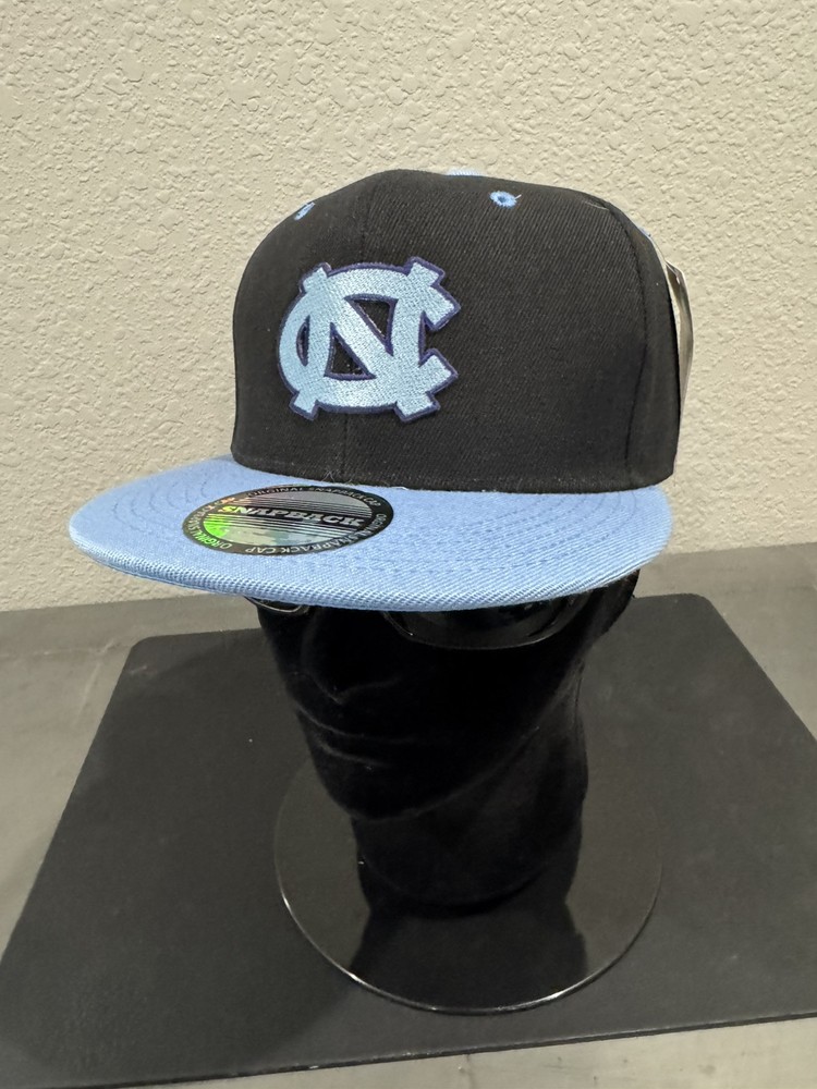UNC North Carolina Tar Heels NC Logo Hat Black & Blue Adult Size Snapback NEW