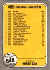 1981 FLEER #641-659 MLB Team Checklist Cards Clean! 81-FBBC