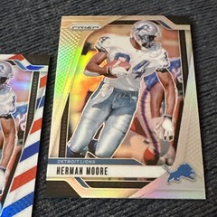 Herman Moore-Lot-2 NFL PRIZM CARDS-2024 Panini Prizm #100 Red-White-Blue/SILVER