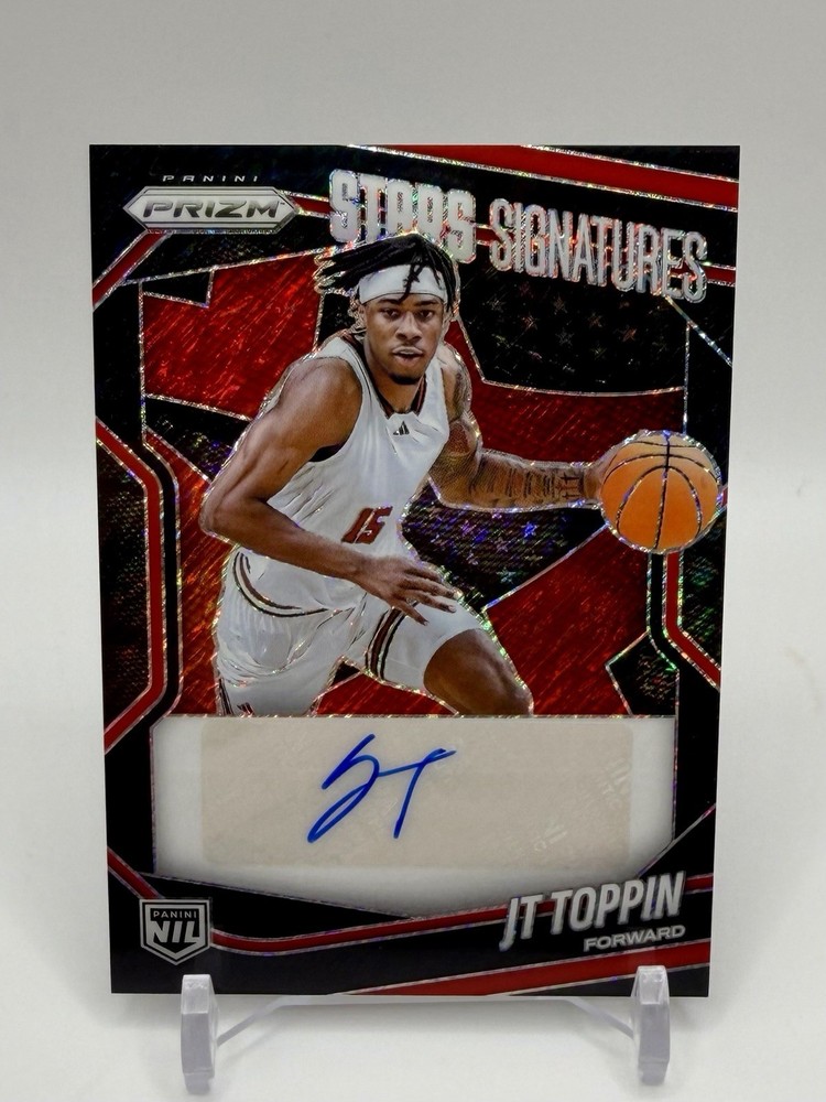JT Toppin 2025-26 Prizm Stars Signatures Auto Black Shimmer 1/1