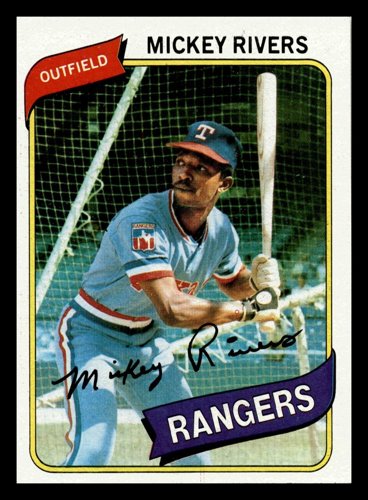 Mickey Rivers 1980 Topps #485 Texas Rangers Near Mint NM