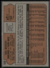 1972 Topps #650 Sal Bando
