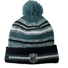 New Era Philadelphia Eagles NFL Removable Pom Knit Beanie Hat Teal Black White