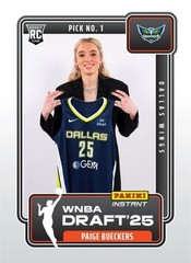 Paige Bueckers 2024-25 Panini Instant WNBA Draft Night Dallas Wings RC 1ST PRO