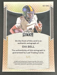 2025 Leaf Metal Football DIA BELL Super Prismatic Gold 1/1 (Texas Longhorns)