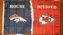 Kansas City Chiefs Denver Broncos House Divided Rivalry Flag 3×5 Banner Gift
