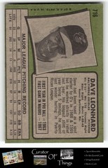 Dave Leonhard 1971 Topps Set-Break #716 Baltimore Orioles VG-VGEX