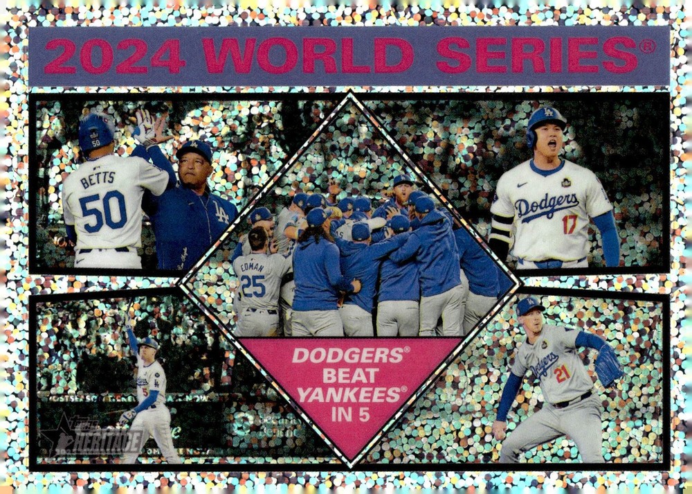 2025 Topps Heritage #462 Los Angeles Dodgers Chrome Silver Sparkle Refractor