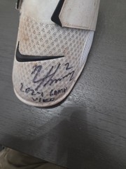 Game Used Nike And Signed Elbow Guard Nico Hoerner hologram MLB Authentication