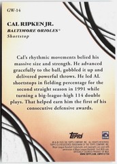 2026 Topps #GW-14 Cal Ripken Jr. Glove Work
