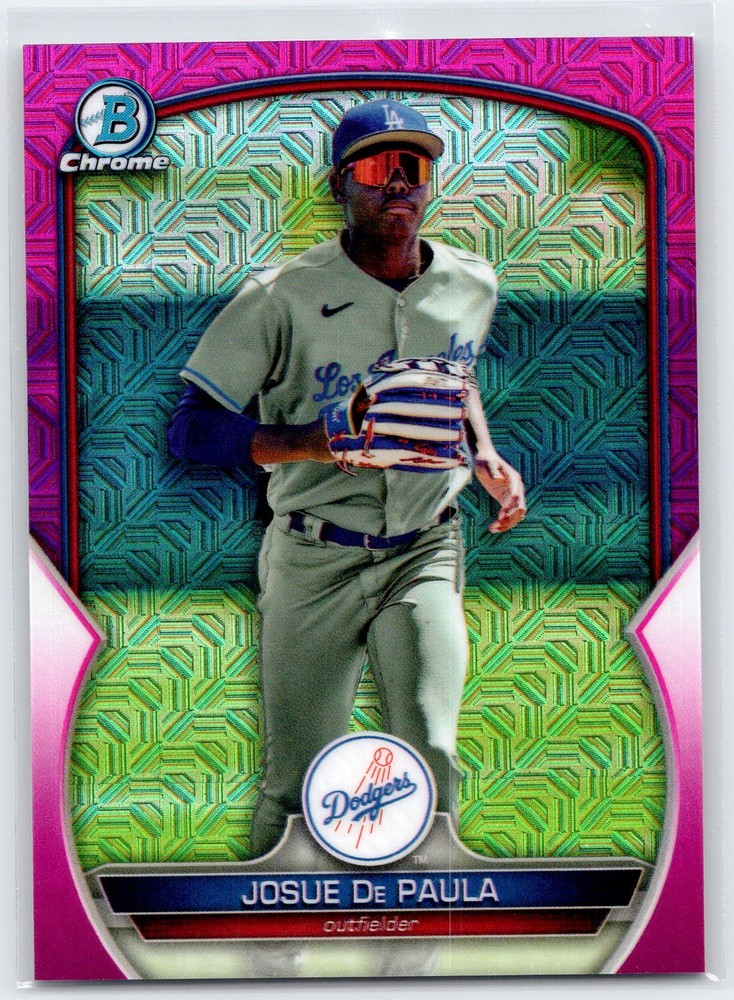 2023 Bowman Chrome #BCP-172 Josue De Paula Chrome Fuchsia Mojo Dodgers /199