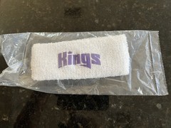Sacramento JR Kids Kings Headband Sweat Head Band White NEW