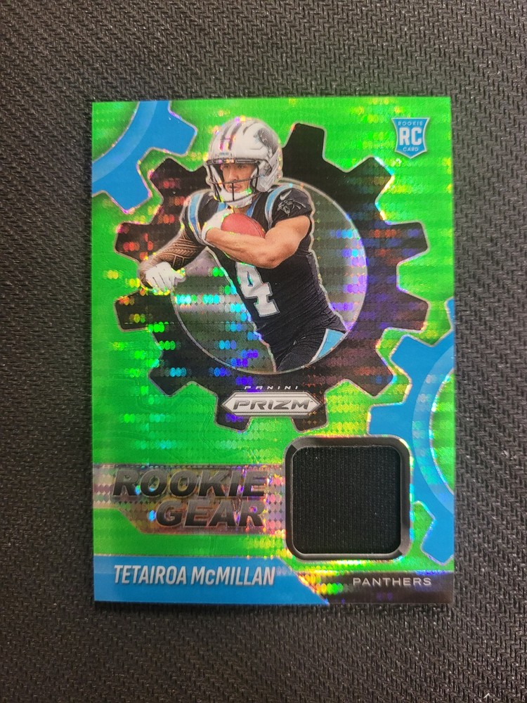 2025 Panini Prizm – Rookie Gear Tetairoa McMillan #RGR-TMC Neon Green Pulsar