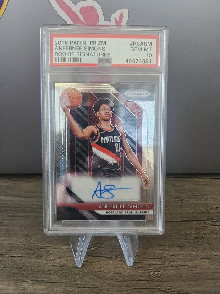 2018-19 Panini Prizm Rookie Signatures Anfernee Simons PSA 10