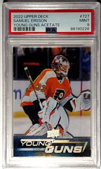2022-23 UD Extended Series Samuel Ersson Young Guns Acetate #727 PSA 9 Rookie RC