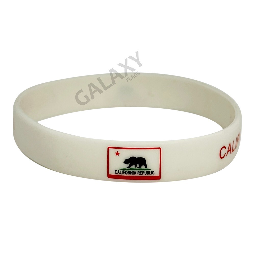 California Bracelet / California Flag Silicone Rubber Bracelet