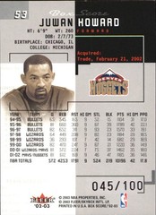 2002-03 Fleer Box Score First Edition #53 Juwan Howard /100 – BSK