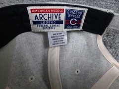 American Needle Archive Chicago Whales MLB Cap White Navy Blue Red Wool Speck