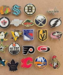 NHL Enamel Hat Pin Logo Hockey Team Flyers Capitals Kings Canada
