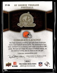 2008 SP RC Threads #ST-DA Derek Anderson Stitch in Time MEM,SN 3203O