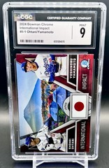 2024 Bowman Chrome International Impact Shohei Ohtani, Yoshinobu Yamamoto CGC 9