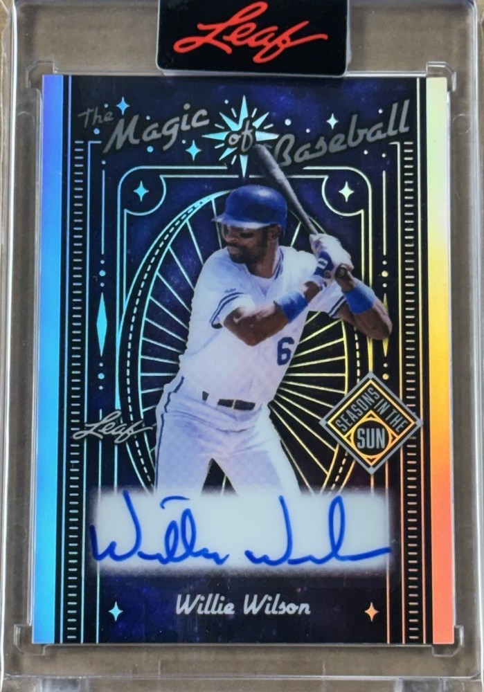 Willie Wilson Auto /35 Encased Magic 2026 Leaf Seasons In The Sun Baseball