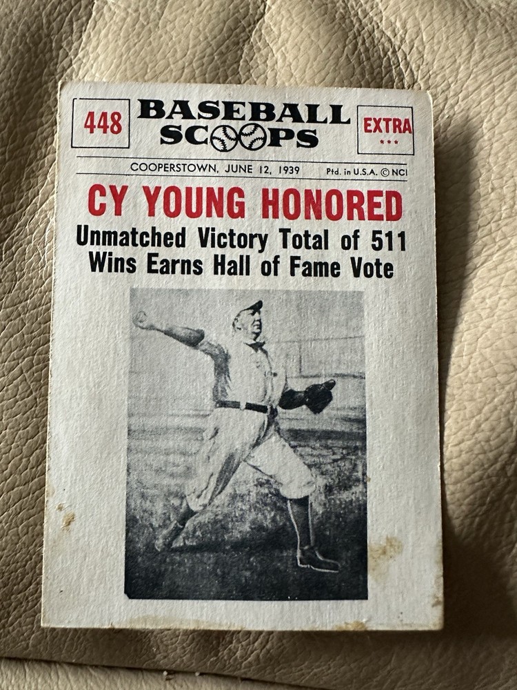 1961 Nu-Cards Baseball Scoops – Cy Young #448