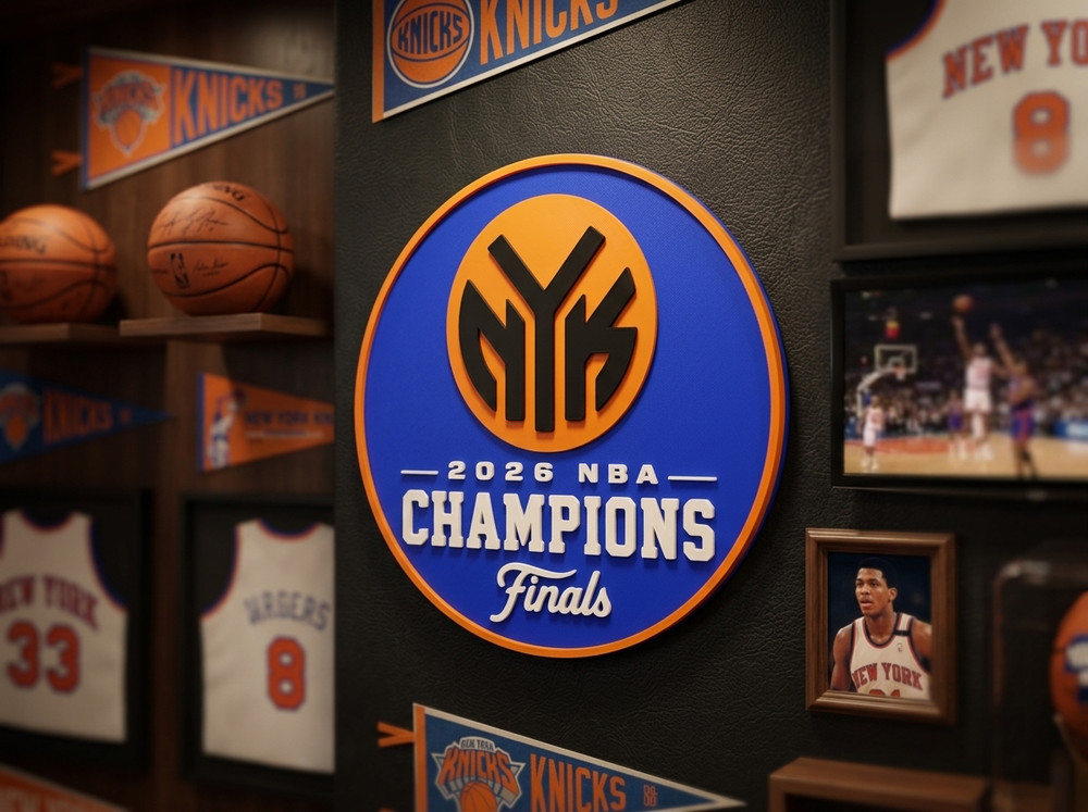 New York Knicks 2026 NBA Champions Wall Desk Shelf Sign NYK Basketball Decor
