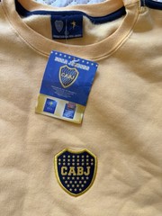 Boca Juniors CABJ Soccer Crewneck Sweatshirt Beige/Blue Men&rsquo;s Size L Official