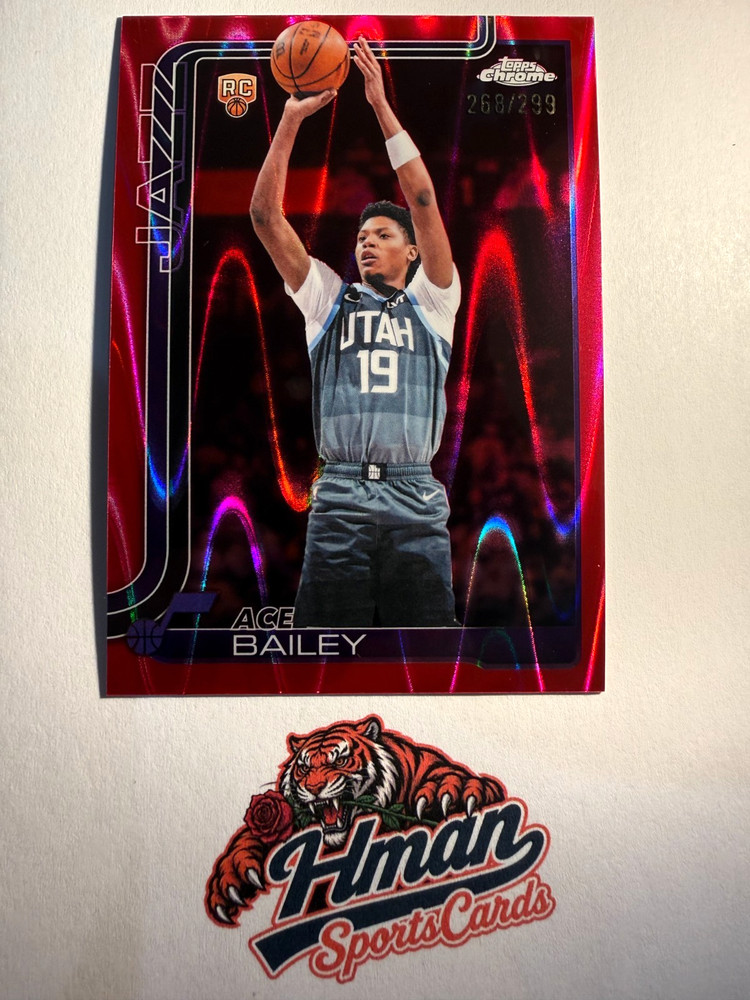 2025-26 Topps Chrome Update RC Rookie Ace Bailey Magenta Raywave /299