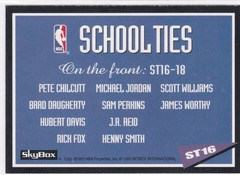 1992-93 Skybox – School Ties Michael Jordan, James Worthy, Sam Perkins #ST16