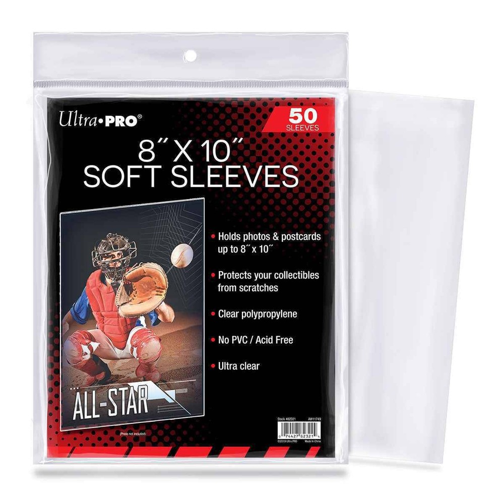 Ultra PRO 50CT 8&Prime; x 10&Prime; Soft Sleeves Postcards Collectibles Storage Organizer