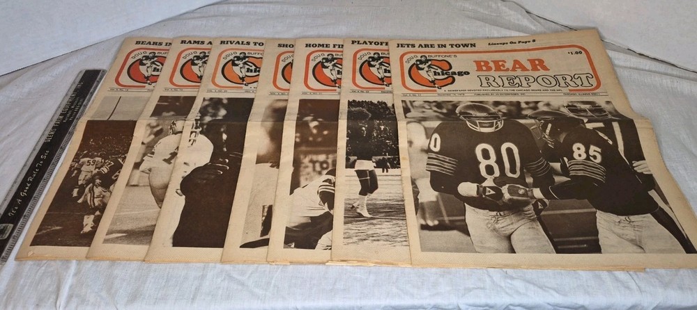 Lot 7 1979 Chicago Bears Fan Newspapers Chicago Bear Report Walter Payton