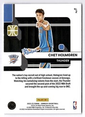2022-23 Panini Donruss #2 Chet Holmgren The Rookies RC Oklahoma City Thunder