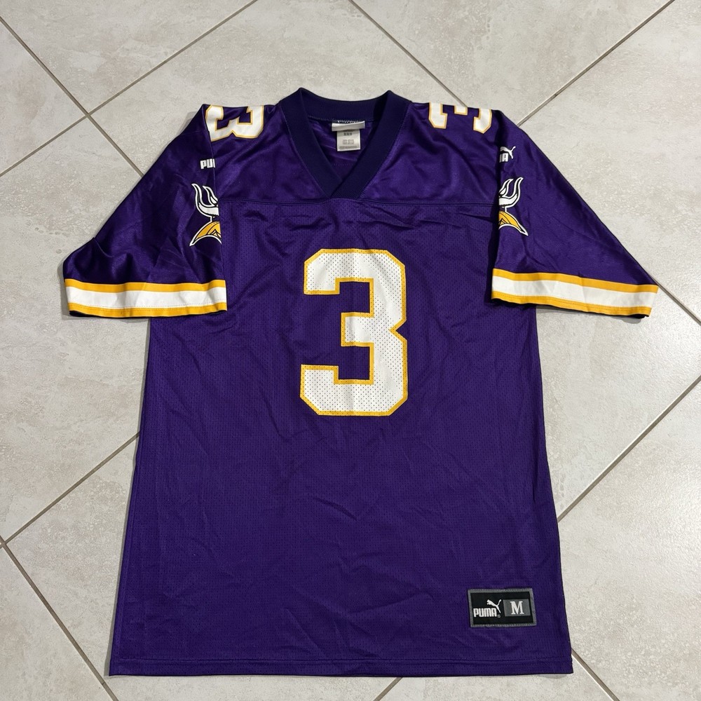 Vintage Minnesota Vikings Jersey Mens M Puma Purple Jeff George NFL Skol