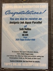 2025 Topps Exalted WWE – Insignia Ink Seth Rollins #INI-SFR Aqua /99 (AU)