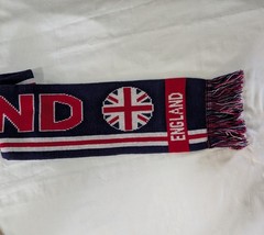 England National Team Soccer/Football Fan Scarf White Blue Red with Fringe NEW