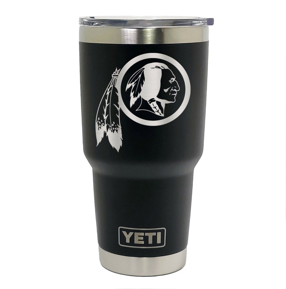 Washington Redskins YETI Laser Engraved Colster, 20 or 30 oz Black Tumbler