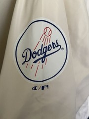 Champion LA Dodgers MLB Snap-Front Jacket Script Back LA Logo White Blue M