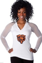 All Sport Couture NFL Womens Chicago Bears Wildkat White Shirt NWT XS