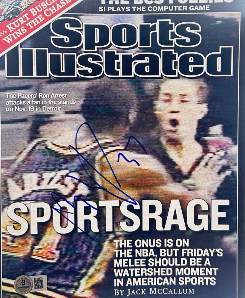 Meta World Peace Signed 8×10 Photo Malice At The Palace SPORTSRAGE SI BAS COA