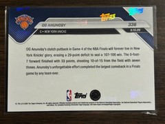 2025-26 Topps Now NBA #336 OG Anunoby New York Knicks BLACK CHROME 09/10