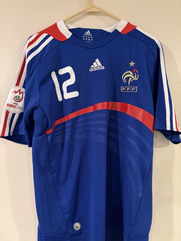 adidas France Thierry Henry #12 Soccer Jersey Men&rsquo;s Size M Blue Euro 2008